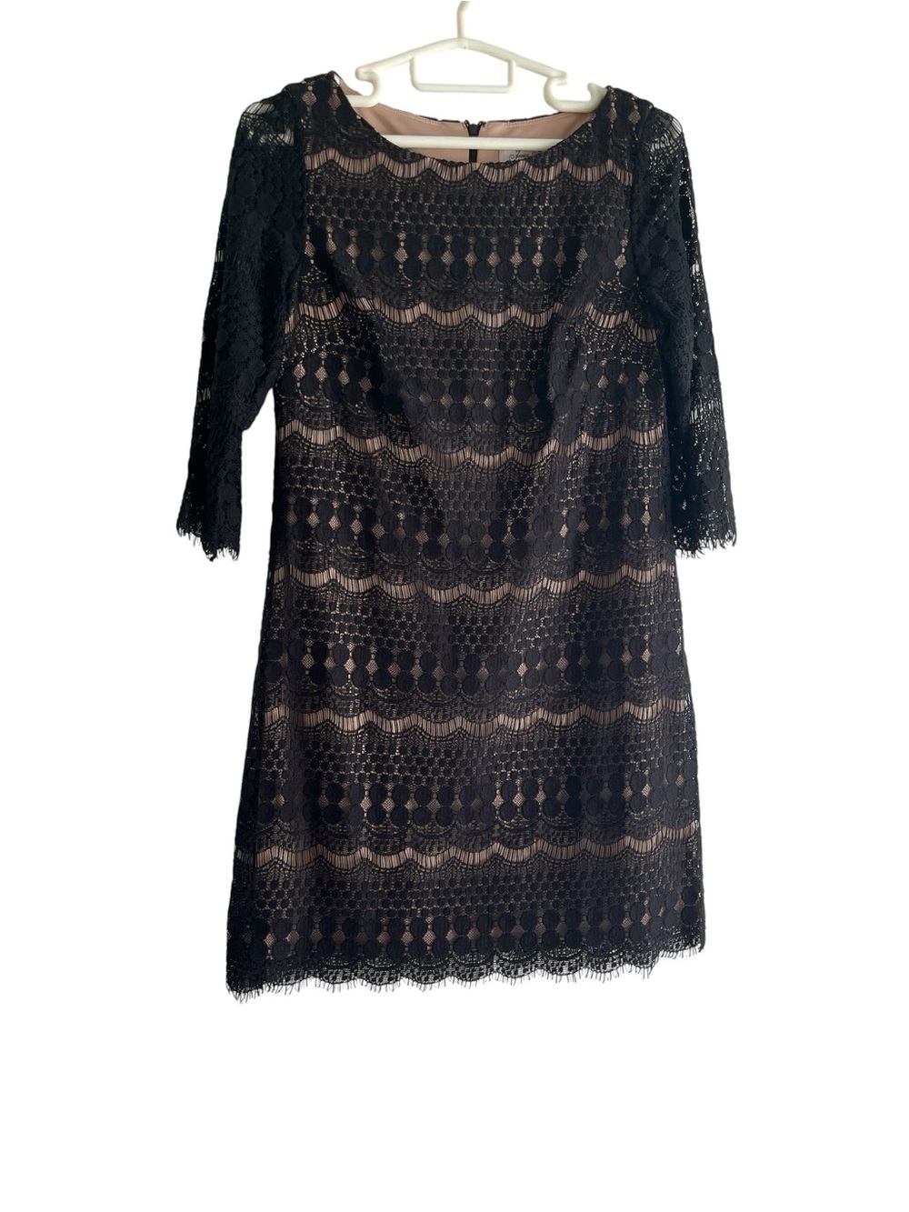 Jessica Black Lace Dress with Nude Blush Lining